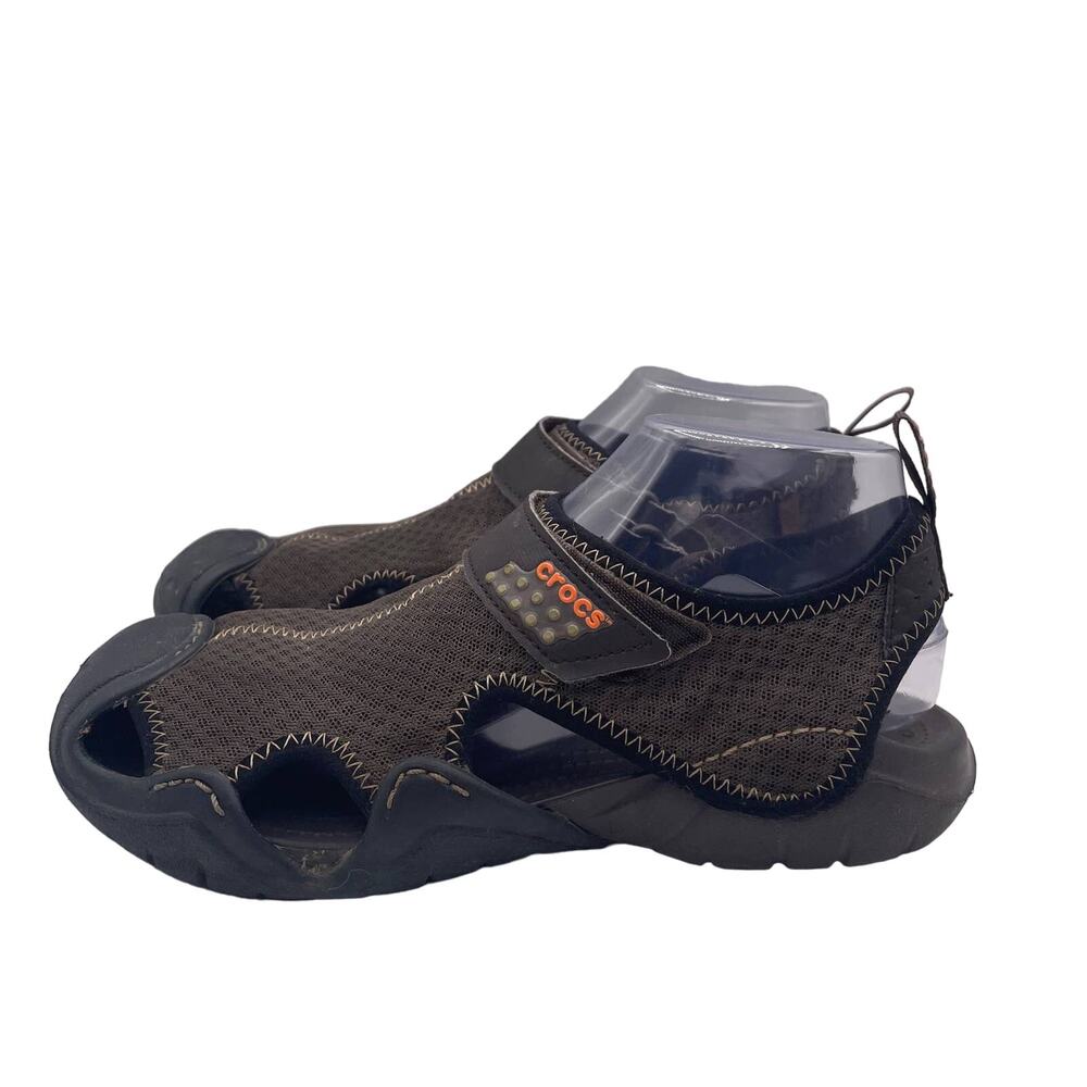 Crocs Swiftwater Mesh Sandals Water Shoes Comfort Brown Mens 8